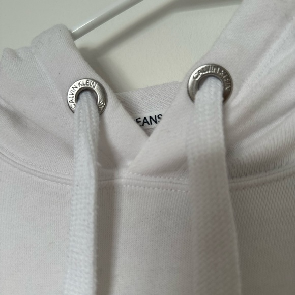 Calvin Klein Crop Hoodie with Rose Gold Chrome Logo - Picture 9 of 9
